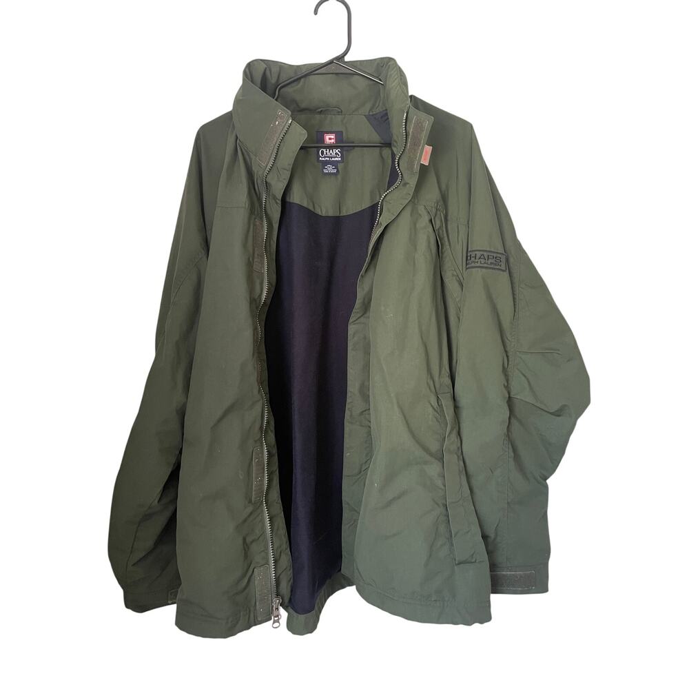 Vintage Chaps Ralph Lauren Green Jacket Men's Large Windbreaker Utility
